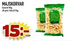 Din Mat Garant Majskorvar erbjuda