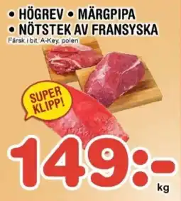 Nya Pulsen Högrev • Märgpipa • Nötstek av fransyska erbjuda