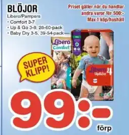 Nya Pulsen Libero/Pampers Blöjor erbjuda