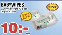 Nya Pulsen Gunry Babywipes erbjuda
