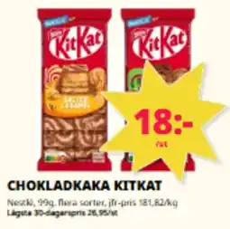 Tempo Chokladkaka Kitkat erbjuda