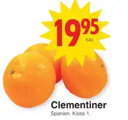 Matöppet Clementiner erbjuda