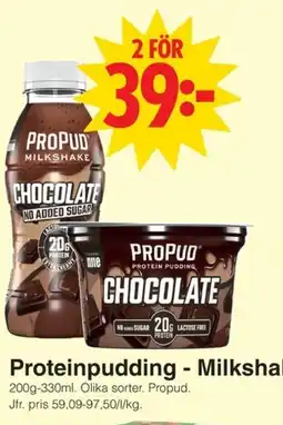 Matöppet PROPUD Proteinpudding - Milkshake erbjuda