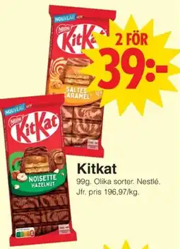 Matöppet Kitkat erbjuda
