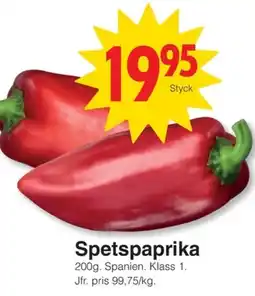 Matöppet Spetspaprika erbjuda