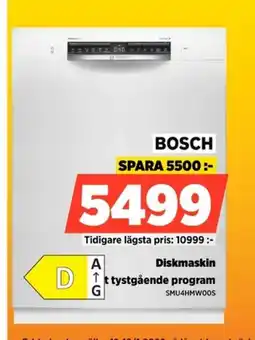 Power BOSCH Diskmaskin SMU4HMWOOS erbjuda
