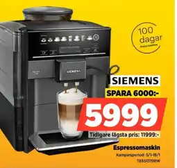 Power SIEMENS Espressomaskin TE651319RW erbjuda