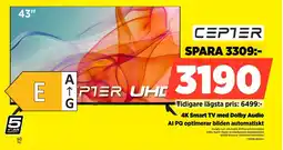 Power CEPTER 4K Smart TV med Dolby Audio CR43EU6002A erbjuda