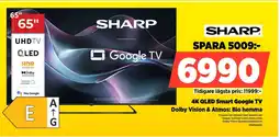 Power SHARP 4K QLED Smart Google TV 65HP6465E erbjuda
