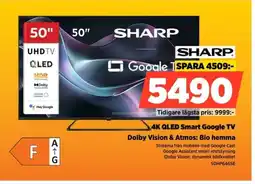 Power SHARP 4K QLED Smart Google TV 50HP6465E erbjuda