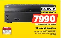 Power SONY 7.2-kanal AV-förstärkare TAAN1000 erbjuda