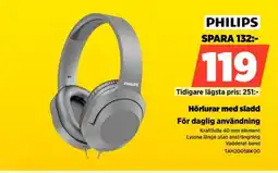 Power PHILIPS Hörlurar med sladd TAH2005BK00 erbjuda