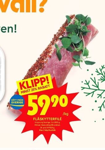 ICA Kvantum Fläskytterfilé erbjuda