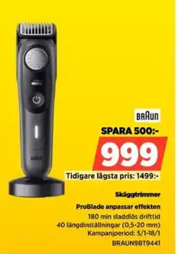 Power BRAUN Skäggtrimmer BRAUN9BT9441 erbjuda