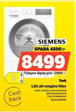 Power SIEMENS Tork WQ42G20PDN erbjuda