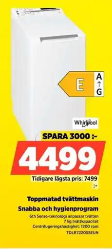 Power Whirlpool Toppmatad tvättmaskin TDLR7220SSEUN erbjuda