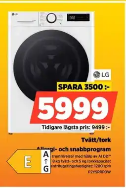 Power LG Tvätt/tork P2Y5PRPOW erbjuda