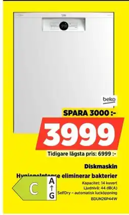 Power Beko Diskmaskin BDUN26P44W erbjuda