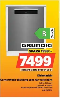 Power GRUNDIG Diskmaskin GNLP4620X erbjuda