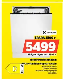Power Electrolux Integrerad diskmaskin EES47335L erbjuda