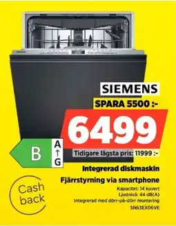 Power SIEMENS Integrerad diskmaskin SN63EX06VE erbjuda
