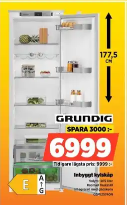 Power GRUNDIG Inbyggt kylskåp GSM125740N erbjuda