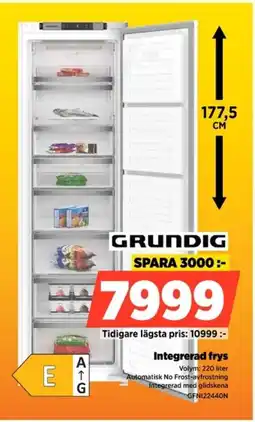 Power GRUNDIG Integrerad frys GFN122440N erbjuda