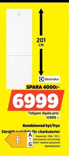 Power Electrolux Kombinerad kyl/frys NNP6ME36W erbjuda