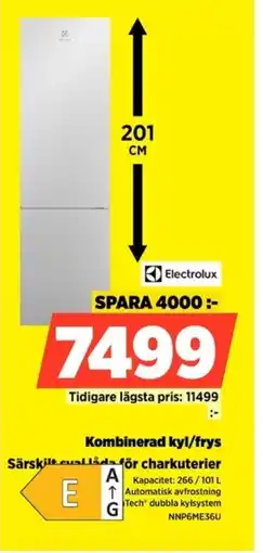 Power Electrolux Kombinerad kyl/frys NNP6ME36U erbjuda