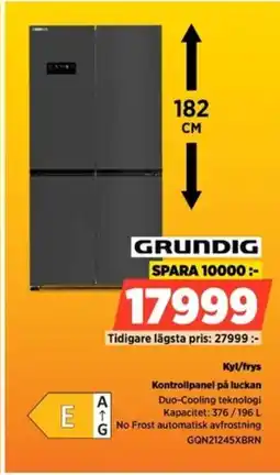 Power GRUNDIG Kyl/frys GQN21245XBRN erbjuda