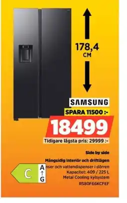 Power SAMSUNG Side by side RS80F66KCFEF erbjuda