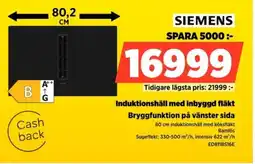 Power SIEMENS Induktionshäll med inbyggd fläkt ED811BS16E erbjuda