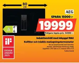 Power AEG Induktionshäll med inbyggd fläkt TU84CF4SCB erbjuda