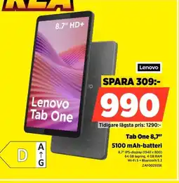 Power Lenovo Tab One 8,7" ZAF00255SE erbjuda