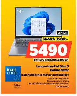 Power Lenovo IdeaPad Slim 3 Bärbar dator 83K000BMMX erbjuda