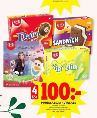 ICA Kvantum GB Frozen Glasspinnar erbjuda
