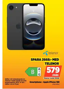 Power Smartphone-Apple iPhone 16E IP16E128GBLK erbjuda
