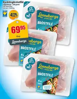 Extra Mjällby Stormarknad Lönneberga Kycklingbröstfilé erbjuda