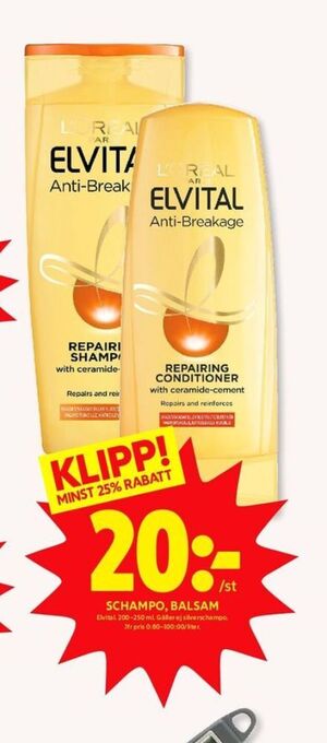 ICA Kvantum Elvital Shampoo erbjuda