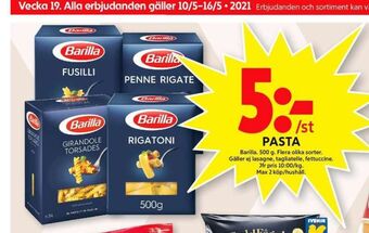 ICA Maxi Barilla Pasta sorterad erbjuda
