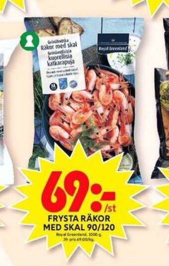 ICA Maxi Royal Greenland Räkor med skal erbjuda