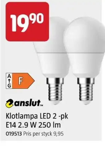 Klotlampa LED 2 -pk E14 2.9 W 250 Im