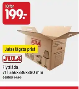 Jula Flyttlåda 71 l 556 x 336 x 380 mm erbjuda