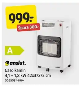 Jula Gasolkamin 4.1 + 1.8 kW 42x37x73 cm erbjuda