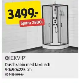 Jula Duschkabin med takdusch erbjuda