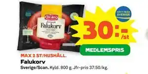 Falukorv, Medlemspris