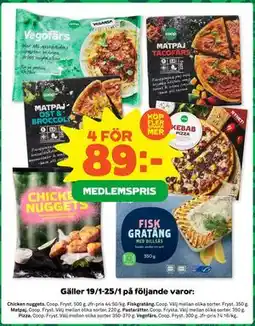 Stora Coop Chicken nuggets, Medlemspris erbjuda