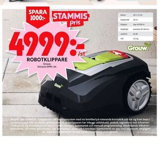 ICA Maxi Grouw Robotgräsklippare erbjuda
