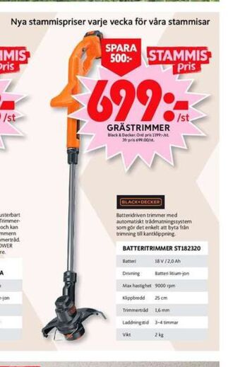 ICA Maxi Black&Decker Grästrimmer erbjuda