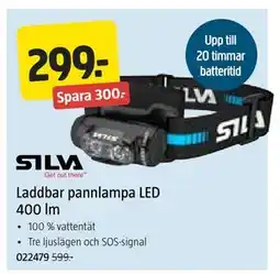 Jula Laddbar pannlampa LED 400 lm erbjuda